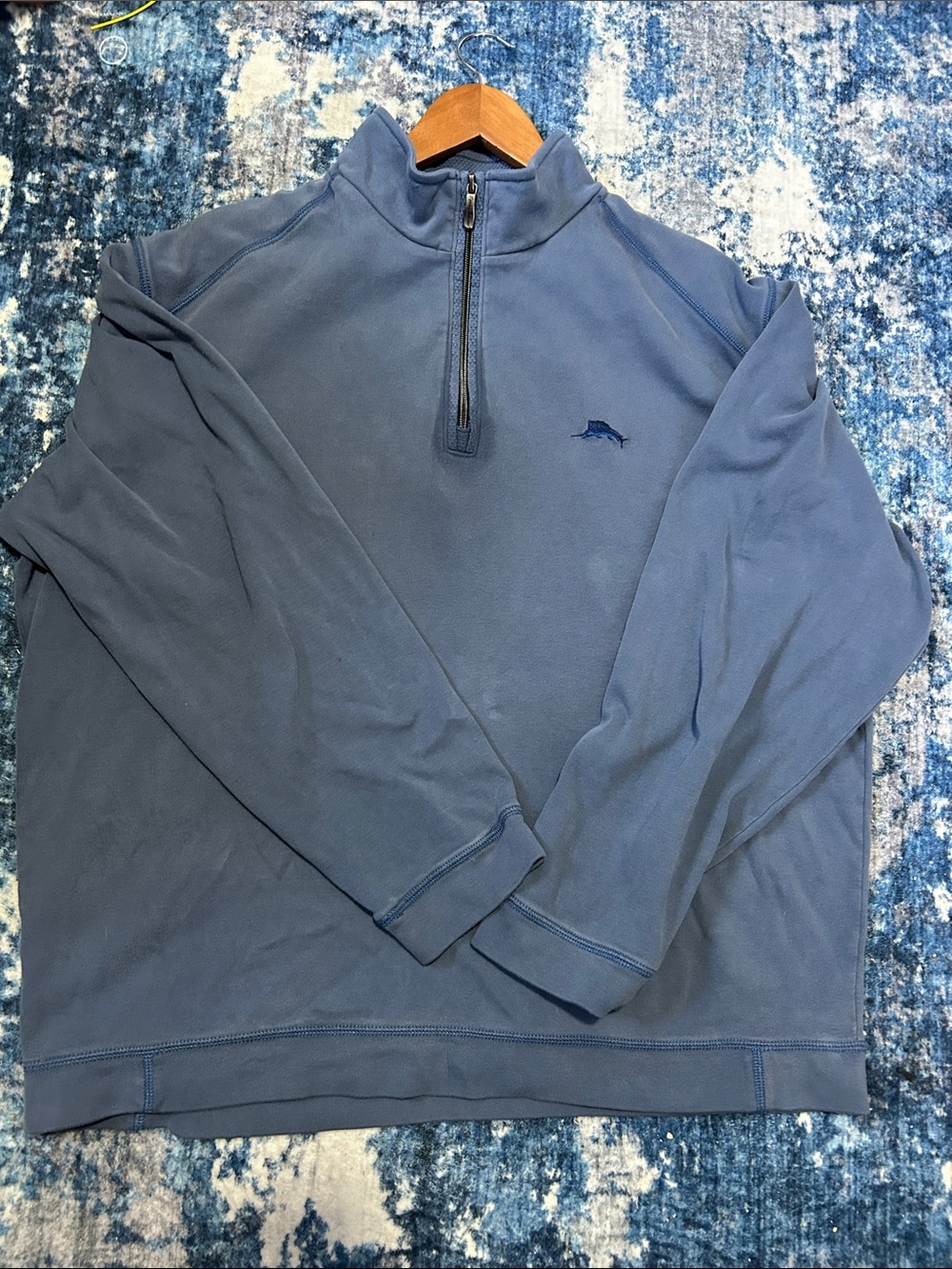 Tommy Bahama Slate Blue Quarter-Zip Pullover